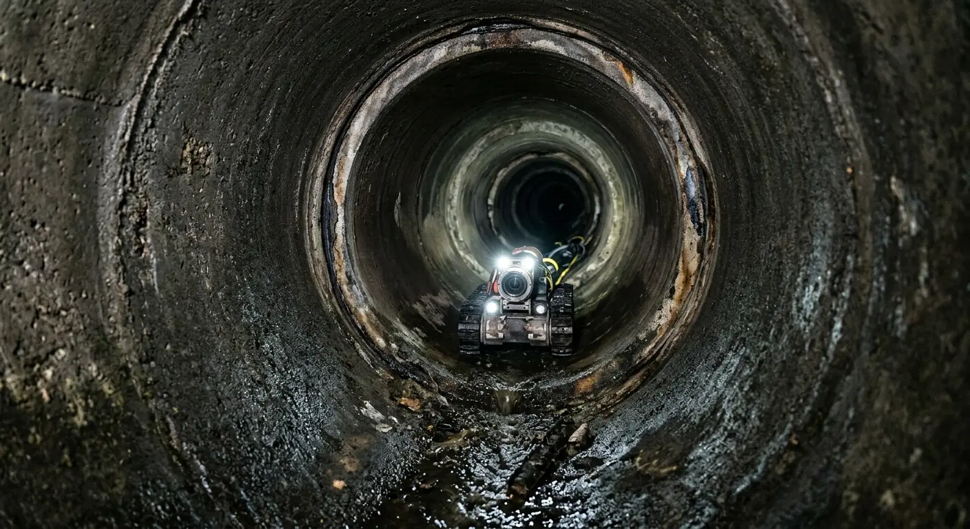 Robotic sewer camera inspecting pipe interior for Drain Snake Service in Volo